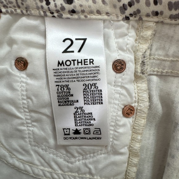 Mother Looker Ankle Fray Women Sz 27x27 Slipstream Pattern Raw Hem Boho Festival - Picture 11 of 14